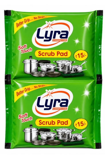 Lyra Green Scrub Pad – 3 × 3 Inch